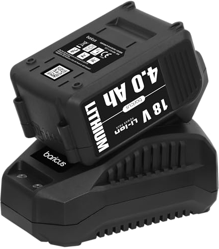 Baricus 18V Akku-Set 4.0Ah mit Schnellladegerät – Lithium-Ionen – LED-Anzeige – passend für alle Baricus 18V Geräte – robust & leistungsstark – B-Ware