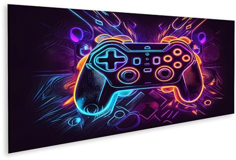 islandburner Quadro su tela Astratto Neon Videogioco Controller Cyber Gaming Joystick Immagini Poster