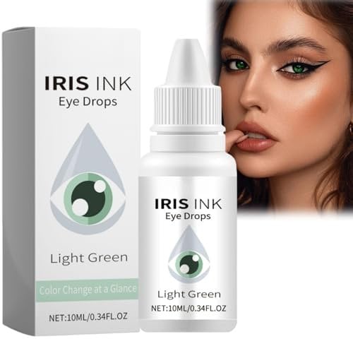 Fancy Drops Change Eye Color, Irisink Eye Drops,Color Changing Eye Drops,Eye Color Changing,Eyedrops Dry Eyes,Natural Moisturising Eye Drops for Dry Eyes,Lighten & Brighten Your Eye Color,(Green)