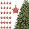 Sterne Weihnachtsbaum, 24pcs Sterne deko hängend, weihnachtsdeko Sterne, weihnachtsbaumschmuck, Geeignet zum weihnachtlichen Aufhängen an Weihnachtsbäumen, Kaminen, Fenstern, Tischdekorationen(Rot)