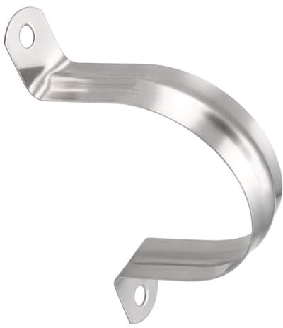 TOP-VIGOR 5Pcs 60mm(2.4) Rigid Pipe Strap, 2 Holes 304 Stainless Steel Tension Tube Clip Clamp for Fixing Tube Pipe Wire