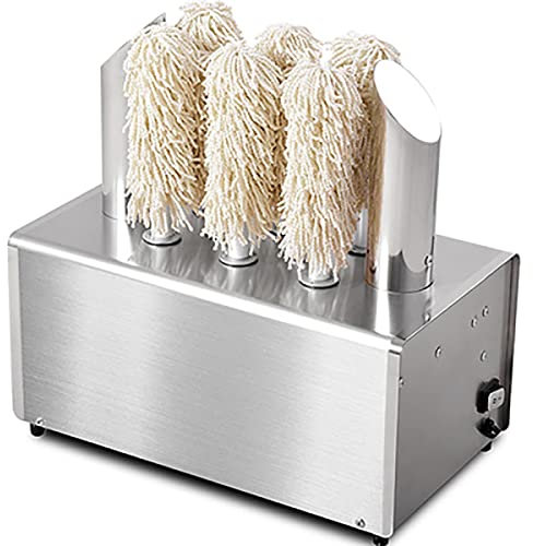 SmPinnaA Commercial Electric Wine Glass Polisher, Electric Glass Washer Machine, with 8 Polishing Cloths and Hot Air Drying System, Stainless-Steel Glassware Polishing Machine for Bar Kitchen