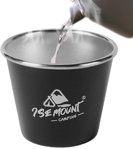 Vasos apilables de 1 pieza - Jarra de cerveza de acero inoxidable, vasos de metal de 50 ml | Tazas de camping apilables de metal Tazas de camping de metal, vasos de acero de