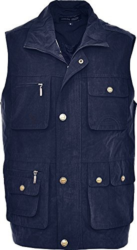 R G Clothing Mens Fishing,Hunting,Hiking,Traveling Lightweight Body Warmer Gilet Windproof Showerproof Multy Pockets Gilet Jacket (UK, Alpha, XL, Regular, Regular, Navy)