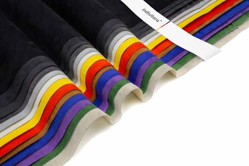 Indivitara® Mikrofaserstoff selbstklebend Wildleder Optik Kunstleder Wildlederimitat - Stretch Dehnbar Folie Stoff - DAS ORIGINAL