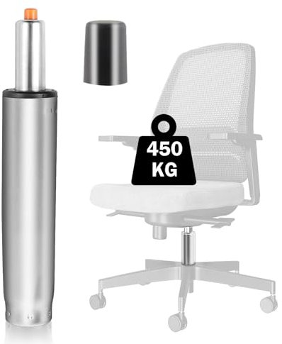 Gasdruckfeder Bürostuhl 450kg (1000lbs) - Länge 300mm-450mm - Gasdruckdämpfer für Drehstühle, Höhenverstellbarer Gasfeder Ersatzteile, Ersatz Gaslift für Chefsessel, Hocker, Schreibtischstuhl, Silver