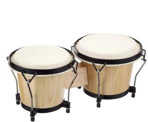 Bongo Trommel, professionelle Bongos, Handtrommel aus, leichtes Design, handgefertigte Details, 15 cm und 18 cm, für Männer, Frauen, Erwachsene
