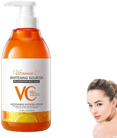 Gel douche à la vitamine C et au citron, nettoyant et nourrissant pour le corps, éclaircissant et rajeunissant, nettoyant et nourrissant en profondeur (1PCS)