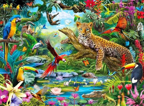 Colorful Jungle Animals Puzzles 200 for Adults,jigsaw puzzles for adults 200 Pieces Puzzle Home Challenging Educational Games Home Decoration puzzle Gifts
