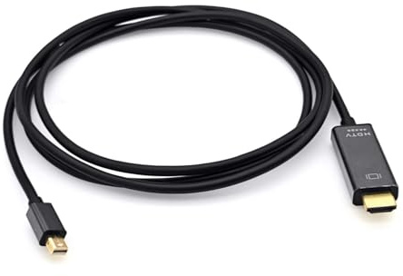 JZK 1,8M Cable Mini DisplayPort a HDMI, conversor Adaptador unidireccional de Mini DisplayPort (DP) a HDMI Chapado en Oro para Thunderbolt 1/2, para MacBook Air, para Surface Pro y para Lenovo