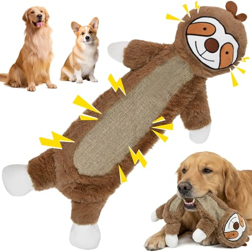 ASOUUNLD Hundespielzeug Plüsch Welpenspielzeug Kuscheltier Anti Stress für Welpen Kleine Mittelgroße Hunde Weiches Knisterndes Quietschspielzeug zum Apportieren und Kuscheln gegen Langeweile(53 cm)