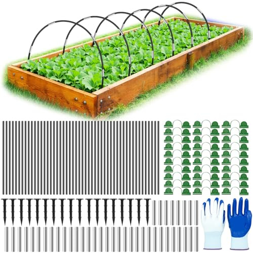 YADODO Arceau pour Serre Tunnel, 50 PCS Arceaux Serre de Jardin avec 30 Clips Kit de Maison de Cerceau De Jardin, Arceau de Jardin,Cerceau pour Serre de Jardin, Garden Arceaux pour Serre Tunnel