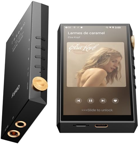 160GB Hi-Res Audio Player, Oilsky HiFi MP3 Player Bluetooth und WiFi, 4,02 Digitaler DSD512 Verlustfreier Musik Spotify Player, 4,4mm Balanced, Dual ESS DAC, 4GB RAM (Schwarz)