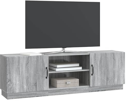 vidaXL TV-Schränk Graues Sonoma 150 x 31 x 47 cm Holzwerkstoff, Moderner rechteckiger Wohnzimmerschrank, stylischer TV-Ständer, viel Stauraum, Flexible Multimedia-Einheit