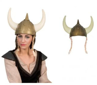 Generique - Wikinger Helm mit Zöpfen für Erwachsene - Rosa, Pink