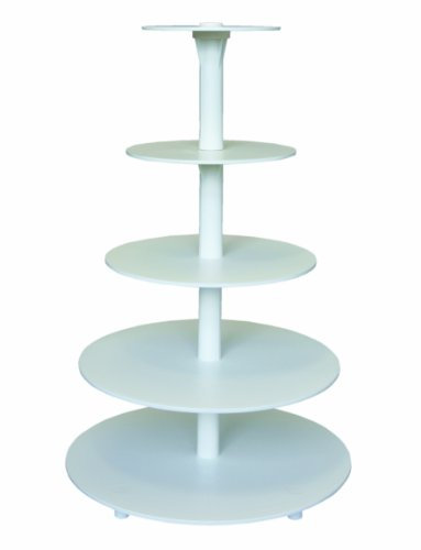 050032 Kunststoff Hochzeitstortenständer, Weiß, 5 Étages, 72cm Höhe