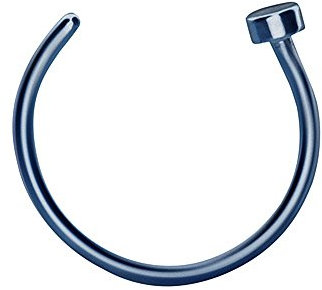 Taffstyle Nasenpiercing Nasenring Fake Hoop Ring Piercing Bauch Septum Tragus Helix Nase Lippe Ohr Clip On Ear Cuff Ohrringe Blau 0,8mm x 8mm