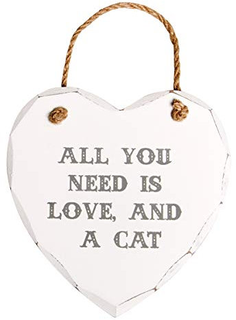 Sass & Belle All You Need is Love & a Cat Heart Plaque