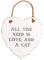 Sass & Belle All You Need is Love & a Cat Heart Plaque