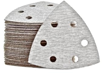 MioTools Shark Klett-Schleifblätter, 93 mm, 6-Loch, f. Deltaschleifer, Normalkorund (50 Stk.) K40