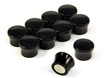 Small High Power Black Memo Board Magnets for Fridge, Whiteboard, Noticeboard, Filing Cabinet - Pack of 50