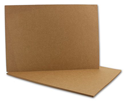 25x Kraftpapier-Karten Bogen A6 in Braun - 105 x 148 mm - Blanko Vintage Einladungs-Karten Postkarten aus Natur-Karton - 285 g/m² - ohne Falz