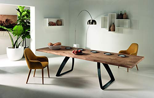 Stones Bridge Ausziehtisch, Holz/Metall, Eiche/Schwarz, 160/240x90x76 cm