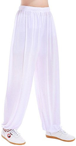 MESHIKAIER Super weiche Herren Haremshose Freizeithose Pluderhose Pumphose Yoga Hose Sport Hose für 4 Jahreszeiten (Size L, Weiß)