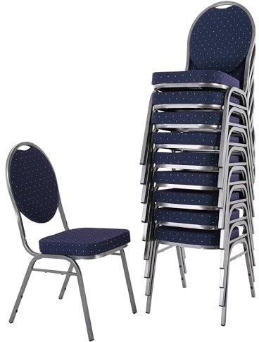 MACOShopde by MACO Möbel Raburg Stapelstuhl 10er Set David - stabil bis 150 kg in BLAU, Gewerbequalität + stapelbar für: Konferenz, Seminar, Wartezimmer, Bankett, Behörde, Schule/Uni & Gastro/Hotel