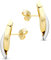 Orovi Damen Ohrringe Bicolor Gelbgold und Weißgold Ohrstecker gekreuzt 14 Karat (585) Gold