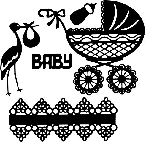 Ideen mit Herz Stanzschablonen | Baby | 5 Stück