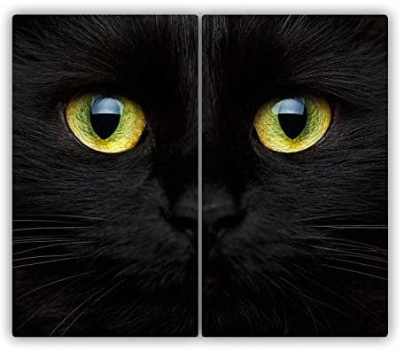 Planche à Découper 2x30x52 cm Bords Polis Pieds Antidérapants Décoration Contact Alimentaire Résistant à la Chaleur Symétrique Modernité Avec Impression - Yeux de chat