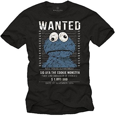 Wanted Monster Tee Shirt Cookies Noir XXXXXL