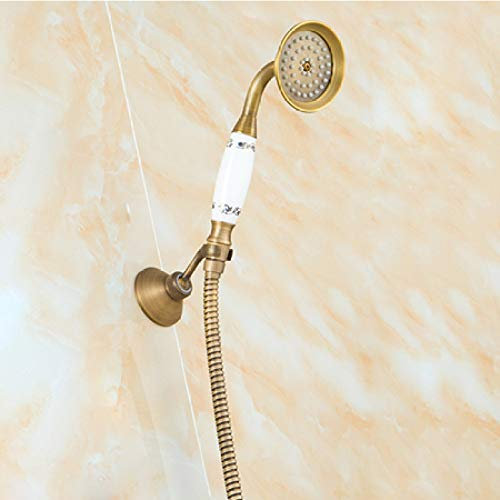 Antiker Messing Niederschlagsduschkopf 3-Wege-Wasserhahn Umlenkventil Wandhalterung Messing Fixiererhalterung Handbrause Messing Duscharm, Kopf Schlauchhalter