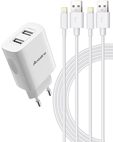 Avoalre 20W Cargador iPhone USB C, Cargador iPhone Carga Rápida Cargador de Pared Compatible Power Delivery 3.0 y QC 3.0 para iPhone 16 15 14 13 SE 2020 11Pro 12 XS X XR 8 7 6 iPad, Blanco