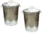 Srendi® 2 x 90L 90 Litre Large Galvanised Metal Bin Home Garden Industrial Rubbish Waste Dustbin Feed Storage