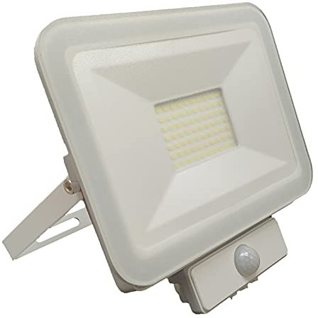 LED ATOMANT Pack 2x Foco Proyector LED 50W con Sensor de Movimiento. Color Blanco Frio (6500K). 4000 lumenes. IP65 Impermeable.
