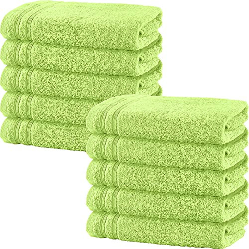 Erwin Müller Handtuch 10er-Pack Heidelberg 100% Baumwolle hellgrün Größe 50x100 cm - saugstark, gut trocknend, kompakt, leichte Qualität - ideal für Sport, Strand, Reisen