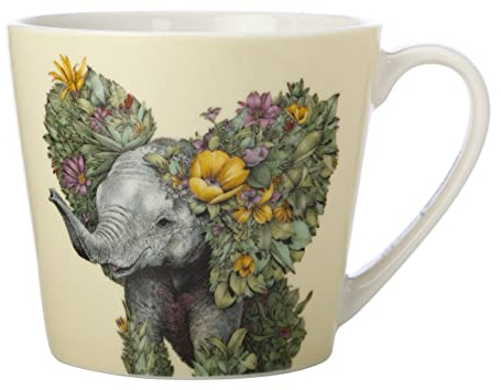 Maxwell & Williams DX1101 Kaffee-Becher rund Elefant 370 ml – Porzellan-Tasse, Wild Planet, Tier-Motiv bunt, Geschenkbox