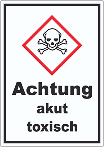 Aufkleber akut toxisch Toxizität Totenkopf A3 (297x420mm)