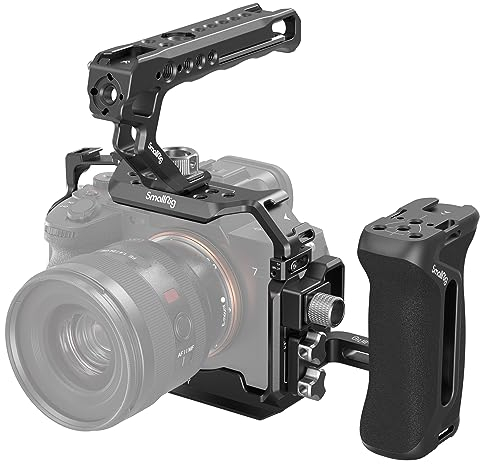 SMALLRIG A7R V / 7 IV Cage / A7S III Cage Käfig mit oberem Griff, seitlichem Handgriff und HDMI-Kabelklemme, Advanced Kit für Sony Alpha 7R V/Alpha 7 IV/Alpha 7 S III - 3669C
