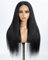 Style Icon Perücke Damen Perücke Schwarz Lace Front Wigs 60 cm glatt Kunsthaar Perücken mit Mittelscheitel synthetische Faser Filmansatz