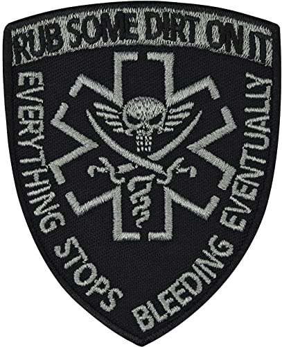 Tactical Morale Patch Rub some dirt on it Militär Abzeichen Totenkopf Sticker zum annähen/aufbügeln | Soldaten Aufnäher | 60x75mm