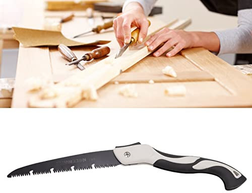 Folding Saw, Hand Saw, Garden Saw, 10inch Blade Manganese Steel Triple Cut Teeth Small Hand Pruning Saw for Trees Trimming Branches Cutting Long Blade Hand Saw Garden or Tree Pruning, Camping, Wood