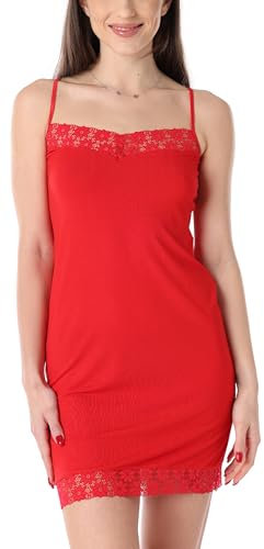 Merry Style Damen Unterkleid Unterrock verstellbare Träger MS10-400 (Rot, S)