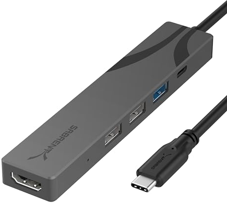 SABRENT USB C Hub Multi Port Power Docking Station with 4K HDMI Out, 3 Port USB Type-A + USB Type-C Extension Hub for PC, Laptop, iMac, MacBook (HB-SHPU)