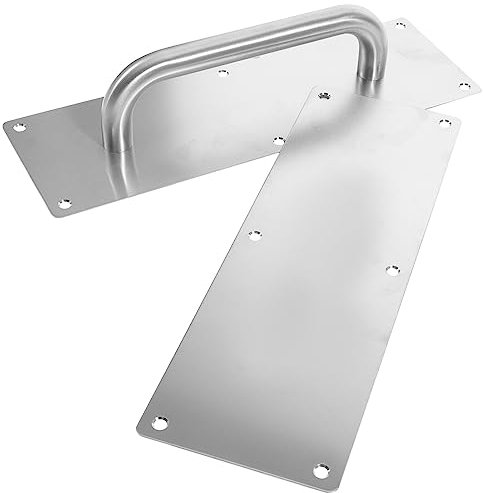 OSALADI Stainless Steel 304 Fire Door Handle Black Push Pull Door Plate Wide Base