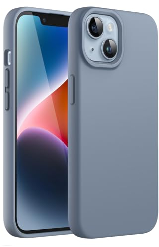 JETech Silicone Case for iPhone 14 6.1-Inch, Silky-Soft Touch Full-Body Protective Phone Case, Shockproof Cover with Microfiber Lining (Sierra Blue)