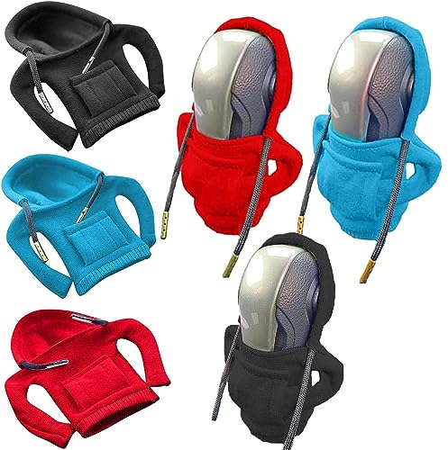 3 Stück Schalthebel Hoodie, Schaltknauf Abdeckung, Auto Schaltknauf Abdeckung, Hoodie für Schaltknauf, Kleiner Hoodie für Gangschaltung, Schaltknauf überzug für Manuelle Automatische Gear Shifter