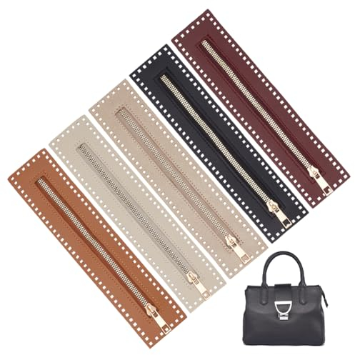 WADORN 5 colori Cerniera In Pelle PU, Telaio con Cerniera per Cucire In Pelle Da 27 cm Cerniere per Borse Fatte A Mano Bulk Close End con Telaio In Pelle PU per Borsa All'Uncinetto Fai Da Te Accessori